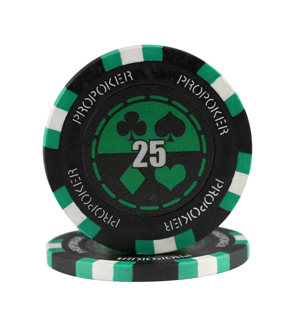 Pro Poker chip green (25), roll of 25